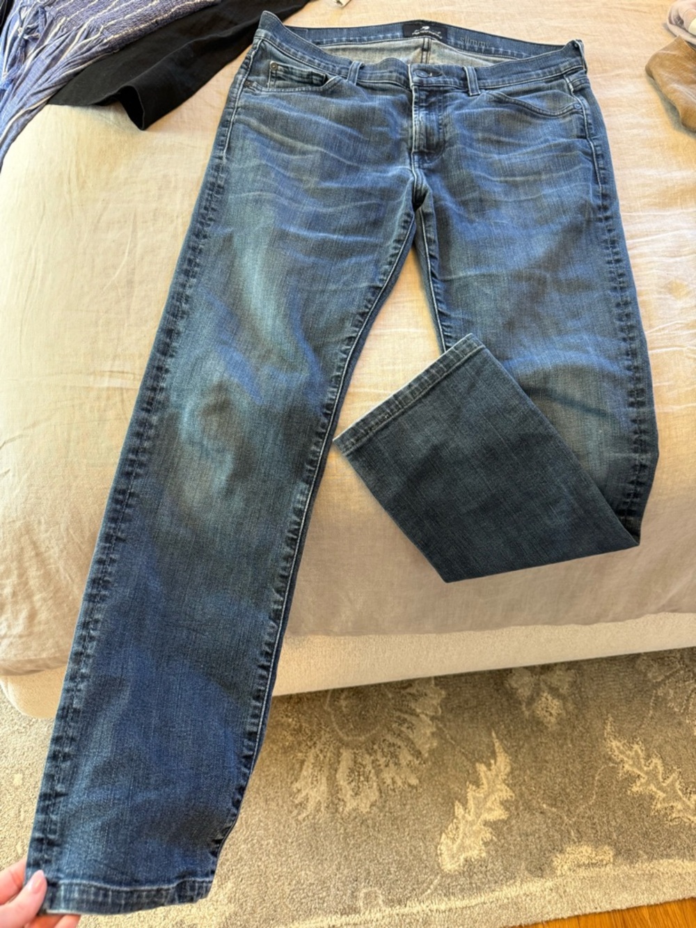 Classic Men's Blue Denim Jeans - Straight Fit